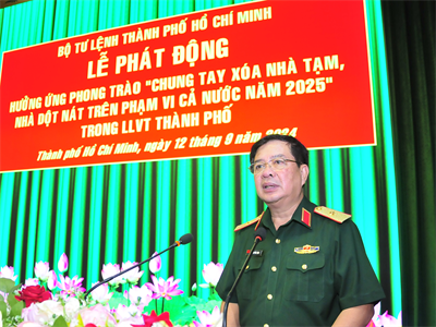 Bộ Tư lệnh TPHCM phát động hưởng ứng phong trào thi đua “Chung tay xóa nhà tạm, nhà dột nát trên phạm vi cả nước trong năm 2025”