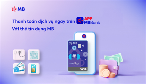 Thanh toán hóa đơn/dịch vụ với thẻ tín dụng MB ngay trên App MBBank