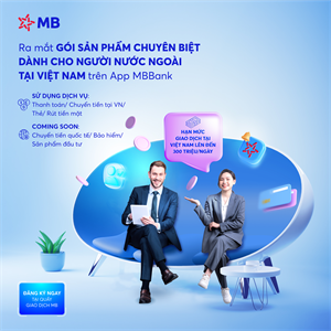 MB ra mắt dịch vụ dành cho người nước ngoài trên App MBBank