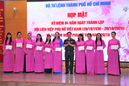 Bộ Tư lệnh TPHCM họp mặt kỷ niệm 94 năm Ngày thành lập Hội Liên hiệp Phụ nữ Việt Nam