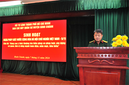 Ban CHQS huyện Bình Chánh nâng cao ý thức thượng tôn Hiến pháp và pháp luật