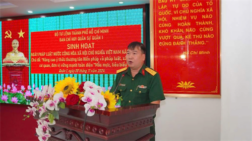 Ban CHQS Quận 1 nâng cao ý thức thượng tôn Hiến pháp và pháp luật
