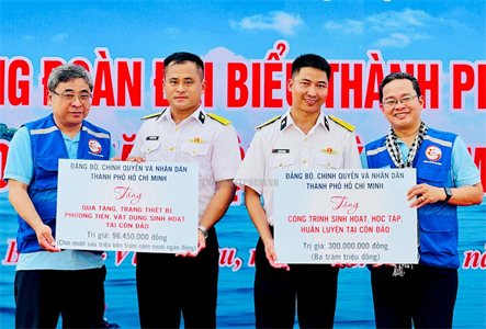 Đoàn công tác TPHCM thăm, động viên cán bộ, chiến sĩ và Nhân dân huyện Côn Đảo