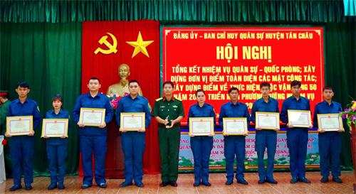 Ban CHQS huyện Tân Châu, tỉnh Tây Ninh hoàn thành tốt nhiệm vụ năm 2024