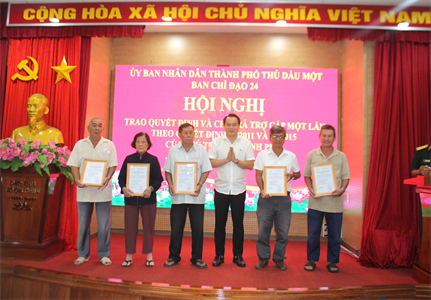 Thành phố Thủ Dầu Một, tỉnh Bình Dương: 11 trường hợp được hưởng chế độ theo Quyết định 49 và 62 của Thủ tướng Chính phủ