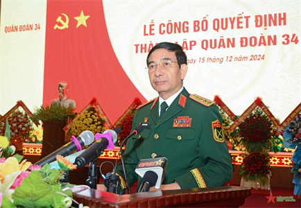 Lãnh đạo Quân ủy Trung ương, Bộ Quốc phòng dự Lễ công bố Quyết định thành lập Quân đoàn 34