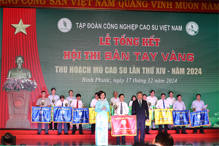 Cao su Đồng Phú đạt giải nhất Hội thi Bàn tay vàng thu hoạch mủ cao su lần thứ XIV năm 2024