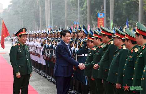 Chủ tịch nước Lương Cường dự, chỉ đạo Hội nghị Quân chính toàn quân năm 2024