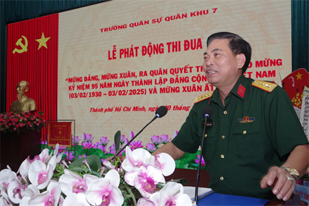 Trường Quân sự Quân khu 7: Phát động đợt thi đua đột kích với chủ đề “Mừng Đảng, mừng Xuân, ra quân quyết thắng”