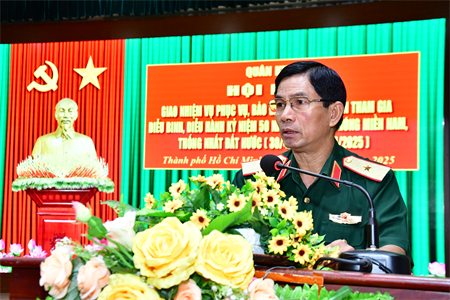 Quân khu 7 giao nhiệm vụ phục vụ, bảo đảm và huấn luyện tham gia diễu binh, diễu hành kỷ niệm 50 năm Ngày giải phóng miền Nam, thống nhất đất nước