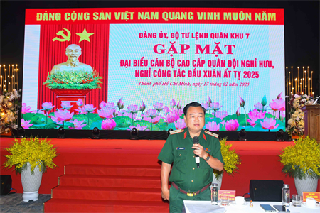 Quân khu 7 tổng duyệt chương trình gặp mặt đại biểu cán bộ cao cấp Quân đội nghỉ hưu, nghỉ công tác đầu Xuân Ất Tỵ năm 2025.