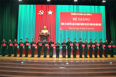 Trường Sĩ quan Lục quân 2 tổ chức Lễ tốt nghiệp Lớp chuyển loại sĩ quan chính trị cấp phân đội