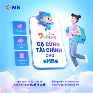App MB Junior - App Ngân hàng dành riêng cho các bạn dưới 15 tuổi