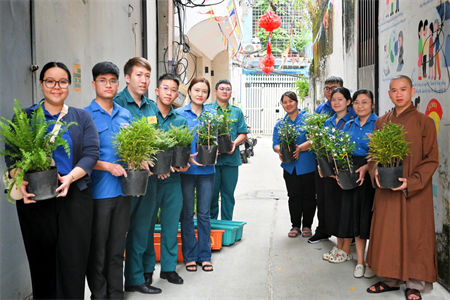 Lực lượng vũ trang phường Võ Thị Sáu, Quận 3 xây dựng công trình chào mừng Đại hội Đảng các cấp