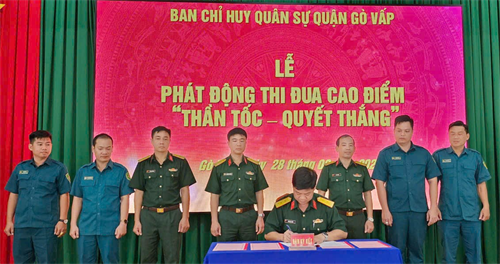 Ban Chỉ huy Quân sự Quận Gò Vấp phát động thi đua cao điểm "Thần tốc - Quyết thắng"