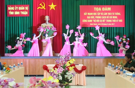 Bộ CHQS tỉnh Bình Thuận: tọa đàm “đẩy mạnh học tập và làm theo tư tưởng, đạo đức, phong cách Hồ Chí Minh, xứng danh bộ đội Cụ Hồ”