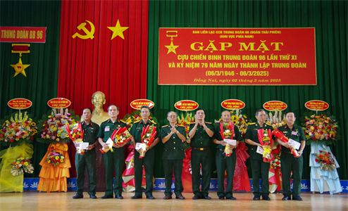 Gặp mặt Cựu chiến binh Trung đoàn 96 lần thứ XI và kỷ niệm 79 năm Ngày thành lập trung đoàn