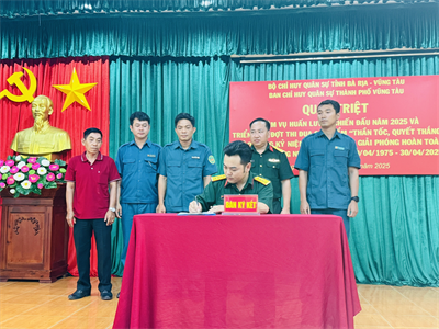 Ban CHQS thành phố Vũng Tàu phát động đợt thi đua cao điểm “Thần tốc - Quyết thắng”