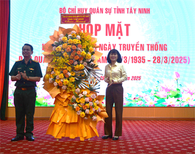 Bộ CHQS tỉnh Tây Ninh họp mặt kỷ niệm 90 ngày truyền thống Dân quân tự vệ