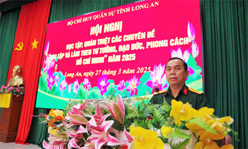 Bộ CHQS tỉnh Long An học tập, quán triệt các chuyên đề “Học tập và làm theo tư tưởng, đạo đức, phong cách Hồ Chí Minh” năm 2025