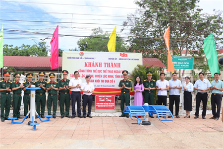 Khối thi đua số 4 khánh thành công trình thể dục thể thao ngoài trời tại xã Lộc Khánh, huyện Lộc Ninh