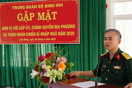 Lãnh đạo các địa phương thăm chiến sĩ mới tại Trung đoàn 994, Bộ CHQS tỉnh Lâm Đồng