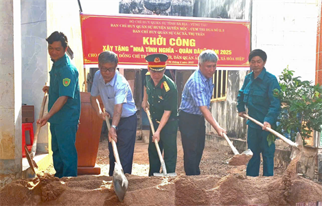 Ban CHQS huyện Xuyên Mộc khởi công xây dựng “Nhà tình nghĩa quân - dân”