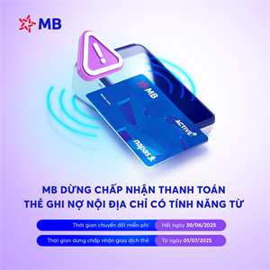 Thông báo về việc chuyển đổi thẻ ghi nợ nội địa chỉ có tính năng từ sang thẻ chip