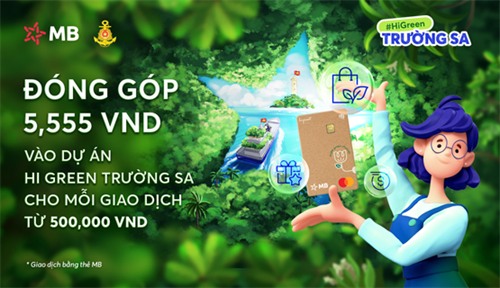 Đóng góp 5.555 đồng vào dự án cho mỗi giao dịch chi tiêu thẻ MB