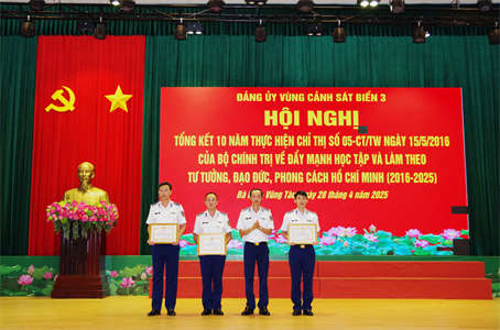 Đảng ủy Vùng Cảnh sát biển 3 tổng kết 10 năm thực hiện Chỉ thị 05 của Bộ Chính trị