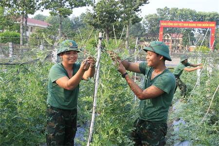 Tăng gia sản xuất, gắn bó nghĩa tình đồng đội