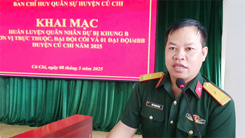 Ban CHQS huyện Củ Chi khai mạc huấn luyện quân nhân dự bị