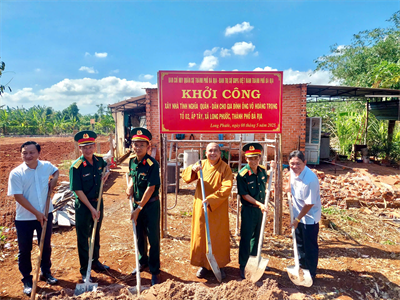 Ban CHQS thành phố Bà Rịa khởi công xây dựng “Nhà tình nghĩa quân - dân”