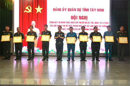 Đảng ủy Quân sự tỉnh Tây Ninh tổng kết 10 năm thực hiện Chỉ thị số 05