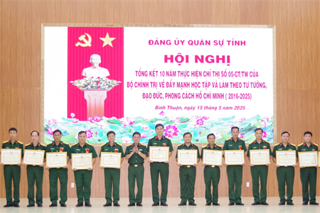 Đảng ủy Quân sự tỉnh Bình Thuận tổng kết 10 năm thực hiện Chỉ thị số 05 của Bộ Chính trị