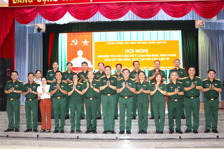 Nghiệm thu dữ liệu kết luận địa bàn, sản phẩm bản đồ tìm kiếm, quy tập hài cốt liệt sĩ