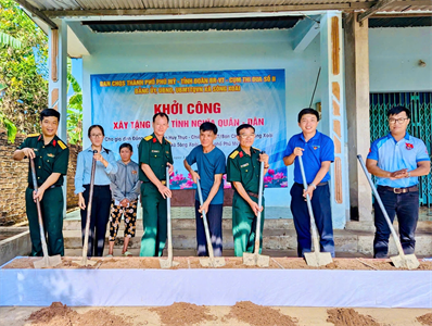 Ban CHQS thành phố Phú Mỹ khởi công xây dựng “Nhà tình nghĩa quân - dân”