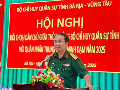 Bộ CHQS tỉnh Bà Rịa - Vũng Tàu đối thoại dân chủ với cán bộ, chiến sĩ Trung đoàn Minh Đạm