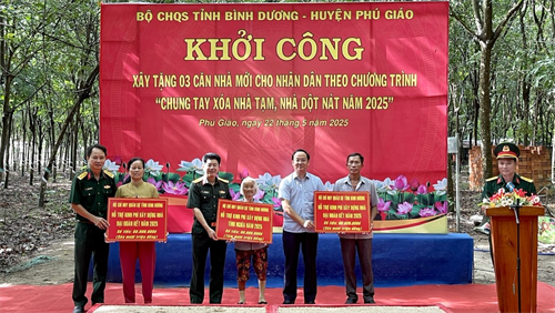 Ban CHQS huyện Phú Giáo khởi công xây dựng nhà tình nghĩa, nhà đại đoàn kết