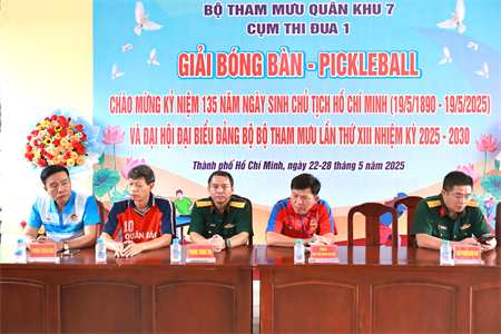 Cụm thi đua 1, Bộ Tham mưu Quân khu tổ chức giải giao lưu Bóng bàn - Pickleball