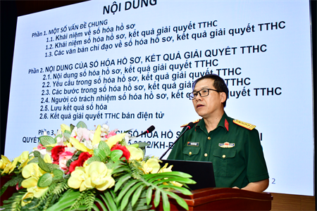 Quân khu 7 tập huấn số hóa hồ sơ, kết quả giải quyết thủ tục hành chính