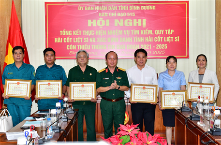 Ban chỉ đạo 515 tỉnh Bình Dương tổng kết thực hiện nhiệm vụ tìm kiếm, quy tập hài cốt liệt sĩ giai đoạn 2021-2025