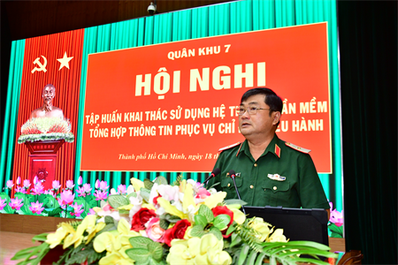 Quân khu 7 tập huấn khai thác sử dụng Hệ thống phần mềm tổng hợp thông tin phục vụ chỉ đạo điều hành