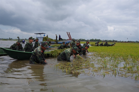 Thắm tình quân dân nơi vùng lũ