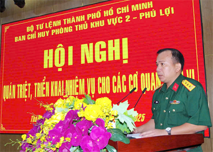 Ban chỉ huy phòng thủ khu vực 2 - Phú Lợi triển khai nhiệm vụ cho các cơ quan, đơn vị