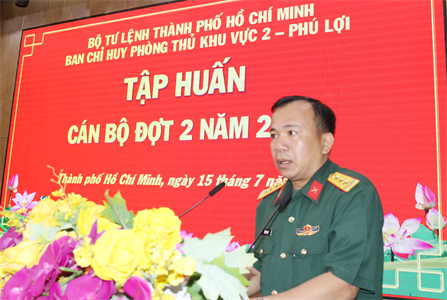 Ban chỉ huy Phòng thủ khu vực 2 - Phú Lợi tập huấn cán bộ đợt 2 năm 2025