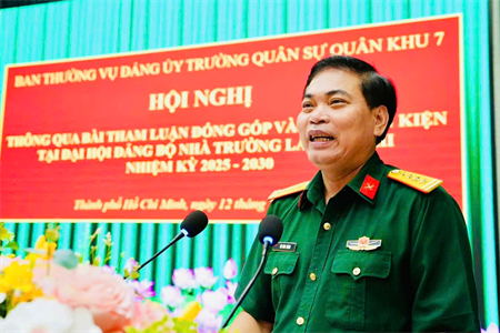 Trường Quân sự Quân khu 7 chuẩn bị chu đáo, sẵn sàng tổ chức Đại hội Đại biểu Đảng bộ lần thứ XII, nhiệm kỳ 2025 – 2030