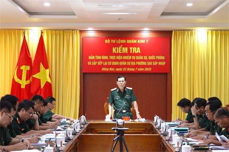 Quân khu 7 kiểm tra tình hình thực hiện nhiệm vụ quân sự, quốc phòng Bộ CHQS tỉnh Đồng Nai