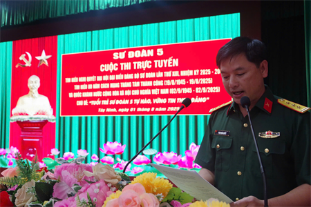 Khai mạc cuộc thi trực tuyến “Tuổi trẻ Sư đoàn 5 tự hào, vững tin theo Đảng”