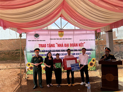 Học viện Quân y trao nhà đại đoàn kết tại xã Đak Nhau, tỉnh Đồng Nai